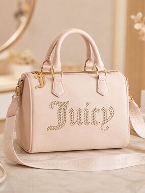 Juicy Couture Obsession Satchel Dusty Blush Pink Clay Rhinestone NWT